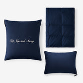 Premium Travel Pillow Throw Set - Navy