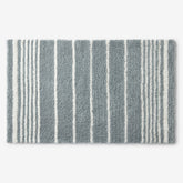 Plush Spa Stripe Bath Rug - Dark Seaspray, 21 in. x 34 in.