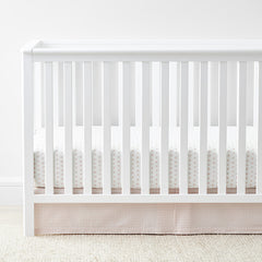 Ditsy Gingham Classic Cool Classic Cool Organic Cotton Percale Tailored Crib Skirt- Pink
