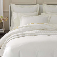 Luxe Smooth Egyptian Cotton Sateen Flat Bed Sheet - Cream, King/Cal. King