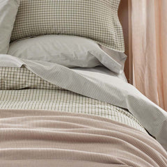 Classic Stripes and Plaids Cool Yarn-Dyed Cotton Percale Pillowcase Set - Stripe Green, Standard