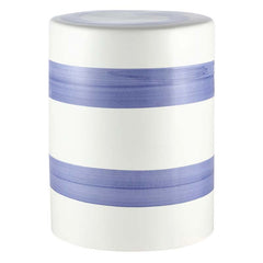 Ceramic Stripe Side Table - White