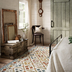 Floral Border Hand Tufted Wool Rug