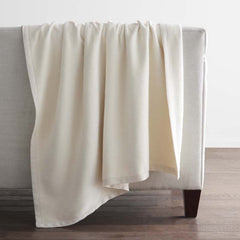 Cotton/Acrylic Fleece Throw - Ivory