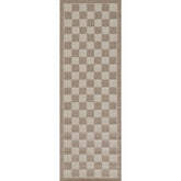 Checkered Outdoor Rug - Gray, 8' Runner