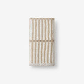 Narrow Stripe Reversible Cotton Hand Towel - Taupe