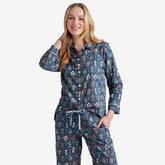 Printed Voile Women's Pajama Set - Hawthorne, XL