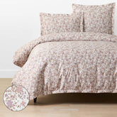 Joyful Floral Classic Smooth Sateen Duvet Cover - Beige, Full/Queen