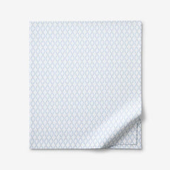 Feliciana Geo Garment Washed Cotton Percale Flat Bed Sheet - Blue Multi, Queen
