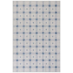 Modern Plaid Washable Rug - Blue, 3' x 5'