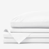 Premium Cool Organic Cotton Percale Bed Sheet Set - White, King