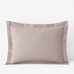 Classic Stripes and Plaids Cool Yarn-Dyed Cotton Percale Sham - Mini Check Brown, Standard
