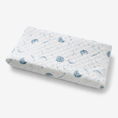 Night Sky Classic Cool Organic Cotton Percale Quilted Changing Pad Cover - Blue