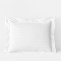 Dobby Stripe Classic Smooth Wrinkle-Free Sateen Sham - White, King