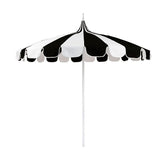 Round Two-Tone Pagoda Outdoor Patio Umbrella, Fiberglass with Push Lift - Black, 8.5'