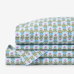 Idril Classic Cool Cotton Percale Bed Sheet Set - Butti, Queen