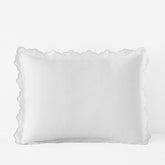 Embroidered Scallop Classic Smooth Sateen Solid Sham - Light Gray, King