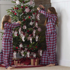 Flower Holiday Ornaments, Set of 3 - Red