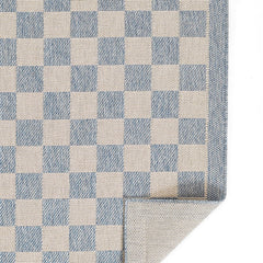 Checkered Outdoor Rug - Blue, 4' x 6'