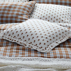 Flowers Decorative Square Pillow Cover - Flowers Nutmeg, 20 in. x 20 in.