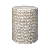 Ceramic Flower Side Table - White