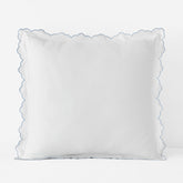 Embroidered Scallop Classic Smooth Sateen Solid Sham - Light Blue, Euro