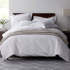 Luxe Smooth Egyptian Cotton Sateen Duvet Cover - Sky Blue, Oversized Full/Queen