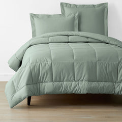 Classic Cool Cotton Percale Comforter - Thyme, King/Cal King