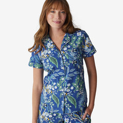 Poplin Women's Shorts Set - Peacock, XXL