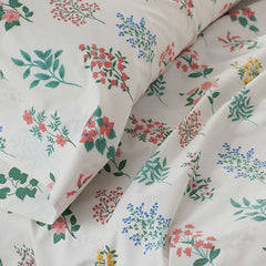 Hawthorne Classic Cool Percale Flat Bed Sheet - Ivory Multi, Queen