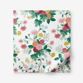 Dahlia Classic Cool Cotton Percale Flat Bed Sheet - White Multi, Full