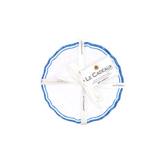 Maison Melamine Appetizer Plates, Set of 4 - White/Blue