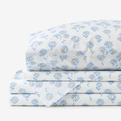 Isadora Classic Cool Cotton Percale Bed Sheet Set - Flower, Twin