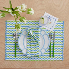 Arienna Wave Placemats, Set of 4 - Green Multi