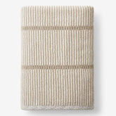 Narrow Stripe Reversible Cotton Bath Sheet - Taupe