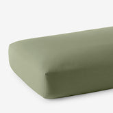 Classic Ultra-Cozy Cotton Velvet Flannel Fitted Bed Sheet - Willow Green, Twin