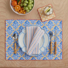 Ari Reversible Placemats, Set of 4 - Yellow Blue