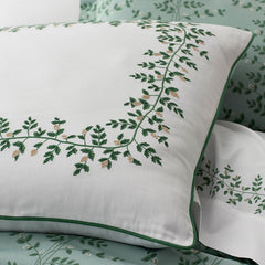 Climbing Vines Decorative Square Pillow Cover - Green/White