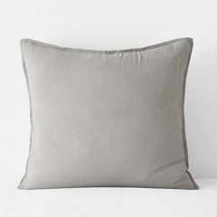 Premium Breathable Washed Linen Solid Sham - Light Gray, Euro