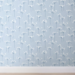 Dandelion Removable Wallpaper - Pale Blue, Swatch