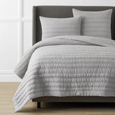 Premium Breathable Washed Linen Solid Quilt - Gray, Twin/Twin XL