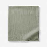 Premium Breathable Washed Linen Solid Flat Bed Sheet - Moss Green, Queen