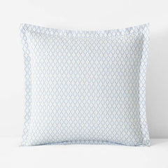 Feliciana Geo Garment Washed Cotton Percale Sham - Blue Multi, Euro