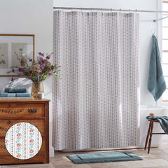 Delphine Classic Cool Cotton Percale Shower Curtain - Ivory Multi