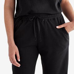 Pima Cotton Tapered Pants - Black, M