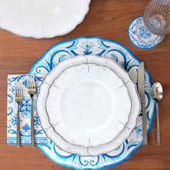 Rustica Antique White Melamine Dinner Plates, Set of 4 - White