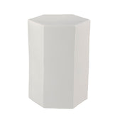 Ceramic Hexagon Side Table - White