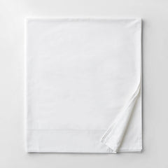 Premium Smooth Organic Cotton Sateen Flat Bed Sheet - White, Twin/Twin XL