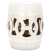 Ceramic Double Coin Side Table - Cream