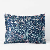 Julienne Classic Cool Cotton Percale Reversible Sham - Mini Floral Navy, Standard